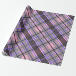 Modern Tartan Blue Pink Black Pattern Geschenkpapier