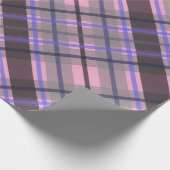 Modern Tartan Blue Pink Black Pattern Geschenkpapier (Ecke)