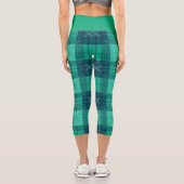 Modern Tartan Green  Capri Leggings (Rückseite)