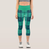 Modern Tartan Green  Capri Leggings (Vorderseite)
