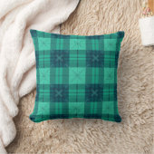 Modern Tartan Plaid Green Throw Cushion Kissen (Decke)