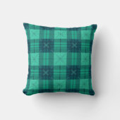 Modern Tartan Plaid Green Throw Cushion Kissen (Vorderseite)