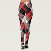 Modern Tartan Red, Black and White Leggings (Rückseite)