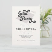 Modern Tassel Grad Party Invitation Einladung (Stehend Vorderseite)