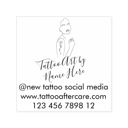 Modern Tattoo ART script typography sign Permastempel (Design)