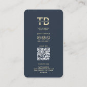 Modern Tattoo Artist Gold Beruflich Dark Blue Visitenkarte (Rückseite)