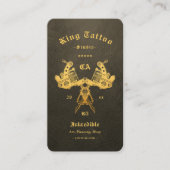 Modern Tattoo Artist Golden Brown Monogram QR Visitenkarte (Vorderseite)