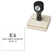 Modern Tattoo Artist Minimal Typografy Monogram Gummistempel (Stempel)