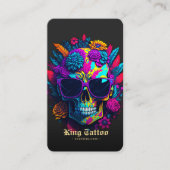 Modern Tattoo Artist Monogram Black Gold Visitenkarte (Vorderseite)