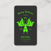 Modern Tattoo Artist Monogram Black Neon Green Visitenkarte (Vorderseite)