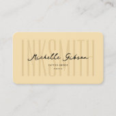 Modern Tattoo Artist Monogram Elegante Peach Visitenkarte (Vorderseite)