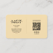 Modern Tattoo Artist Monogram Elegante Peach Visitenkarte (Rückseite)