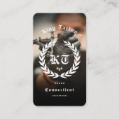 Modern Tattoo Artist Monogram Wreath Foto Visitenkarte (Vorderseite)