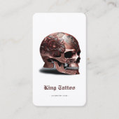 Modern Tattoo Artist Rosegold Skull Qr Code Weiß Visitenkarte (Vorderseite)