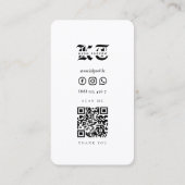 Modern Tattoo Artist Rosegold Skull Qr Code Weiß Visitenkarte (Rückseite)