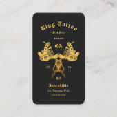 Modern Tattoo Artist Tattoo Studio Black Visitenkarte (Vorderseite)