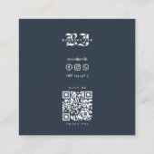 Modern Tattoo Artist Tattoo Studio Dark Blue Quadratische Visitenkarte (Rückseite)