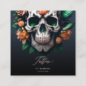 Modern Tattoo Artist Tattoo Studio Dark Blue Quadratische Visitenkarte (Vorderseite)