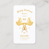 Modern Tattoo Artist Tattoo Studio White Gold Visitenkarte (Vorderseite)
