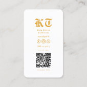 Modern Tattoo Artist Tattoo Studio White Gold Visitenkarte (Rückseite)