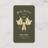 Modern Tattoo Artist Tattooist Army Green Visitenkarte (Vorderseite)
