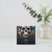 Modern Tattoo Shop Tattoo Artist Skull Dark Blue Quadratische Visitenkarte (Stehend Vorderseite)