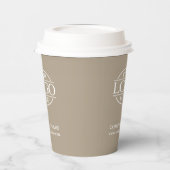 Modern Taupe Beige Corporate Company Business Logo Pappbecher (Links)