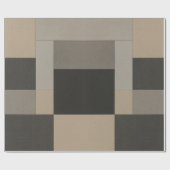 Modern Taupe & Charcoal Geometric Geschenkpapier (Flach)