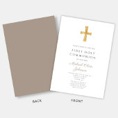 Modern Taupe Cross Boy Heilige Kommune Einladung