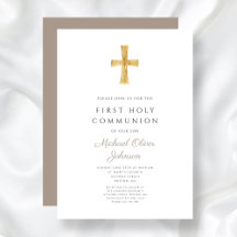Modern Taupe Cross Boy Heilige Kommune