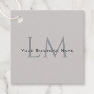 Modern Taupe Gray Monogram Branding Geschenkanhänger