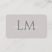 Modern Taupe Gray Monogram Business Card Visitenkarte (Vorderseite)