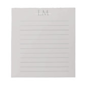 Modern Taupe Gray Monogram Stationery Notizblock (Vorderseite)