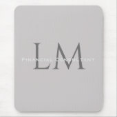 Modern Taupe Gray Monogram Workspace Accent Mousepad (Vorne)