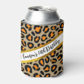 Modern Taupe Leopard Girly Cheetah Individuelle Na Dosenkühler (Kanne Vorderseite)