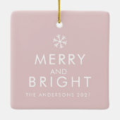 Modern Taupe & Pink | Sisters Gift Keramikornament (Rückseite)