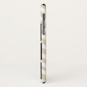 Modern Taupe White Herringbone 6 Foto und Monogram Case-Mate iPhone Hülle (Hinten/Links)