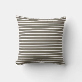 Modern Taupe & White Striped  Kissen