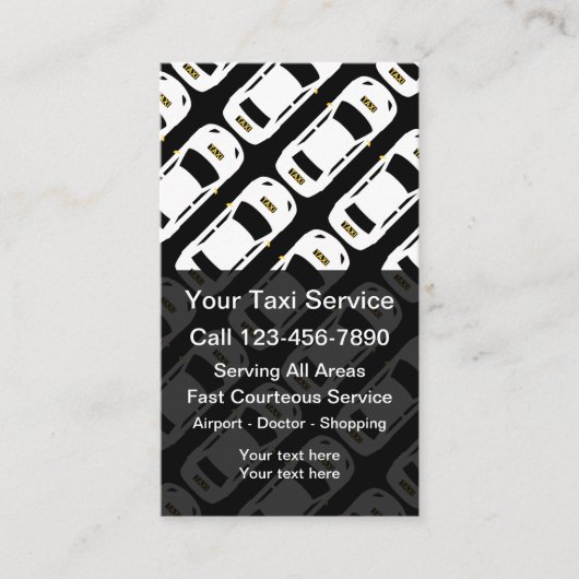 Modern Taxi Service Business Cards Visitenkarte (Vorderseite)