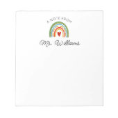 Modern Teacher Colorful Boho Rainbow Individuelle Notizblock (Vorderseite)