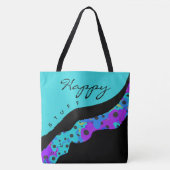 Modern Teal Black And Purple Wave Tasche (Vorderseite)