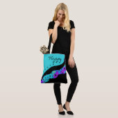 Modern Teal Black And Purple Wave Tasche (Am Model)