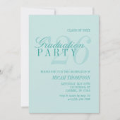 Modern Teal Blue Photo Graduation Party Einladung (Vorderseite)