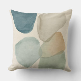 Modern Teal Blue Sage Green Abstract Color Block Kissen