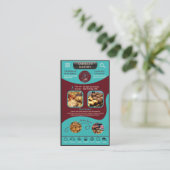 Modern Teal Burgundy Bakery Logo and QR Code   Visitenkarte (Stehend Vorderseite)