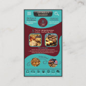 Modern Teal Burgundy Bakery Logo and QR Code   Visitenkarte (Vorderseite)