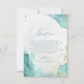 Modern Teal Gold Abstract Beach Wedding Photo Dankeskarte (Vorderseite)