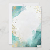 Modern Teal Gold Abstract On The Beach Wedding Einladung (Rückseite)