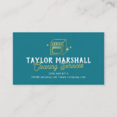 Modern Teal Gold Oven Cleaning Service Visitenkarte (Vorderseite)