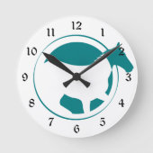 Modern Teal Horse Circle Logo Runde Wanduhr (Vorderseite)